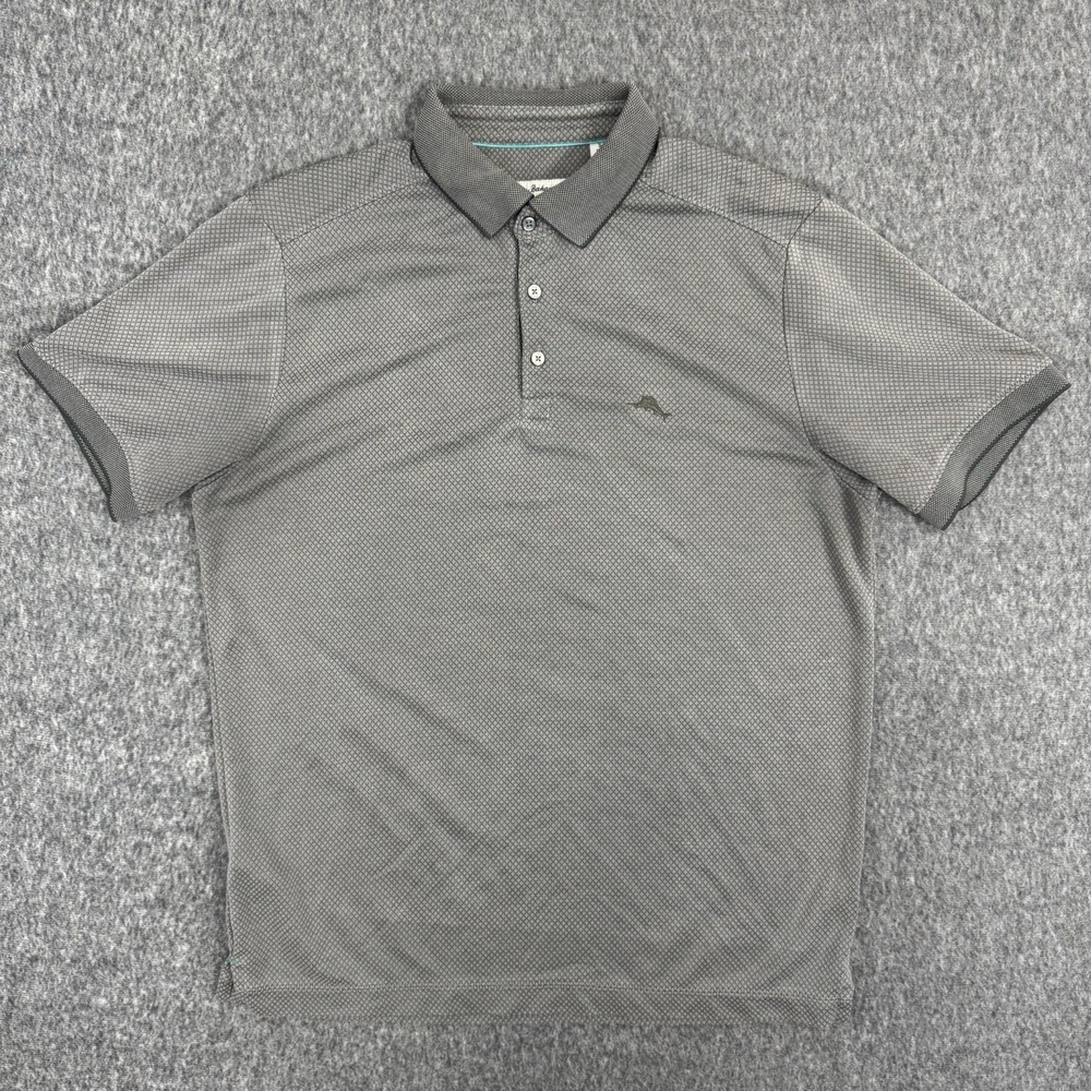 Tommy Bahama IslandZone Polo Shirt Gray Performance Golf Mens Small